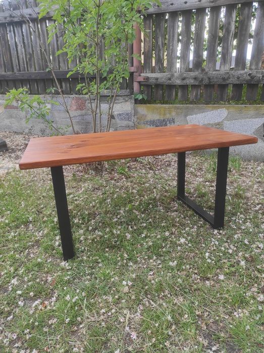 Stolik kawowy loft – drewno + stal | Ręcznie robiony