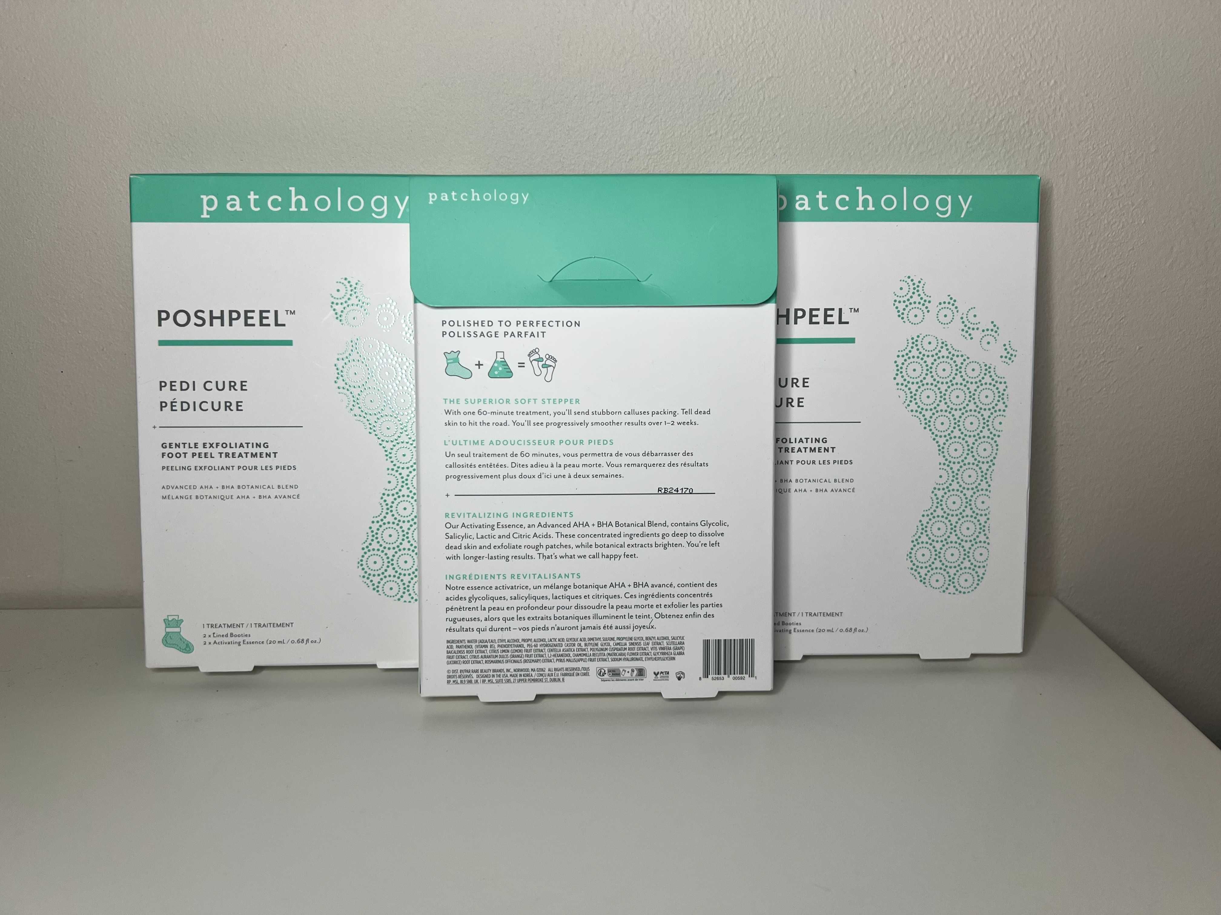 PATCHOLOGY PoshPeel Pedicure Maska z tkaniny do stóp 3szt oryginalna