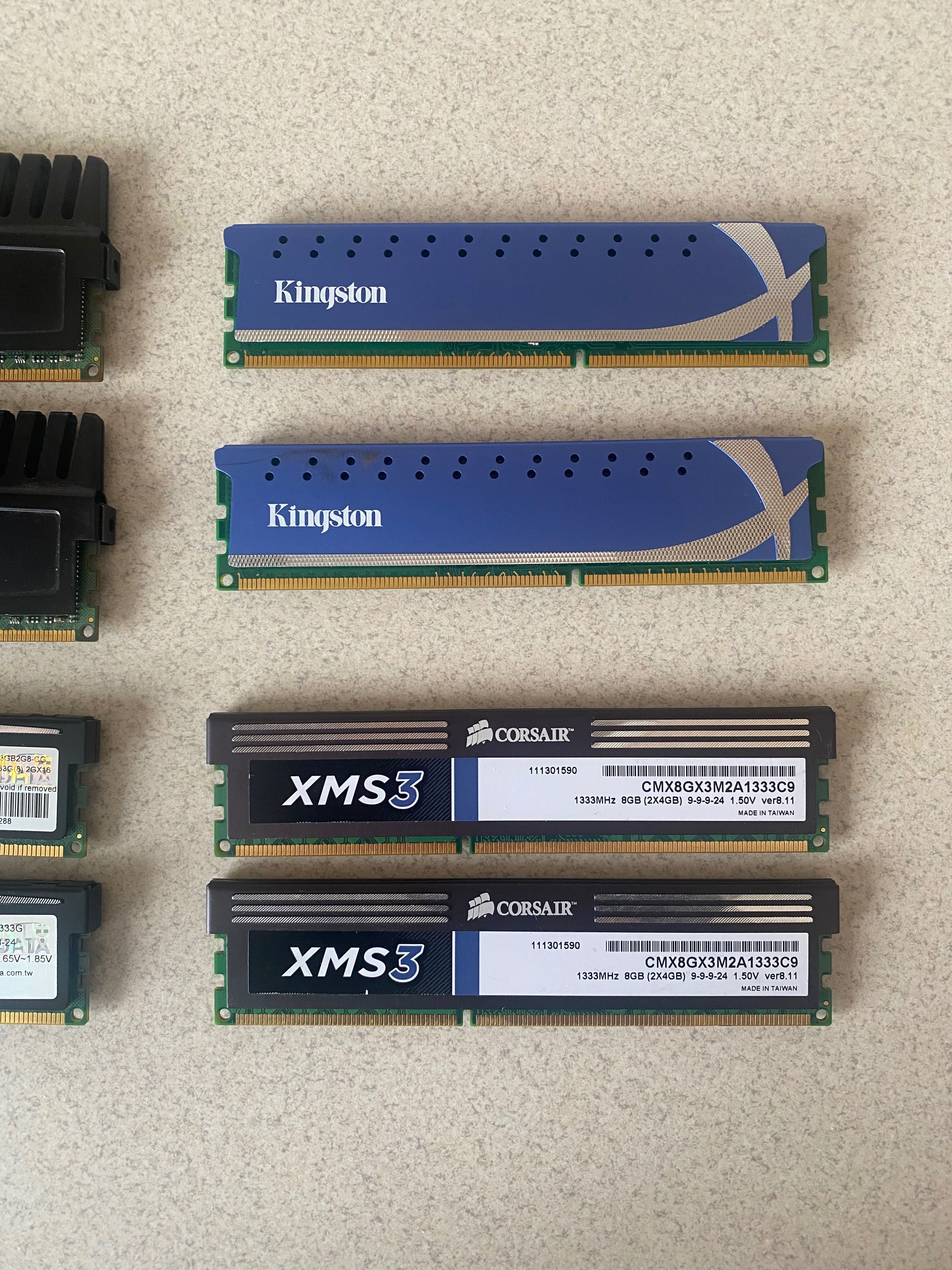 Оперативна пам’ять 8 ГБ DDR3 Kingston, Corsair,  A Data