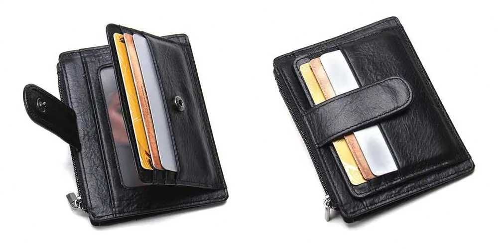 Skórzany portfel NEW ContactS skóra naturalna czarny lub czerwony SLIM