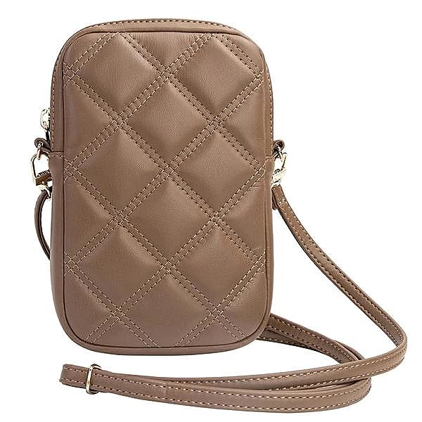 Torebka Guess Zip Quilted 4G - brązowa