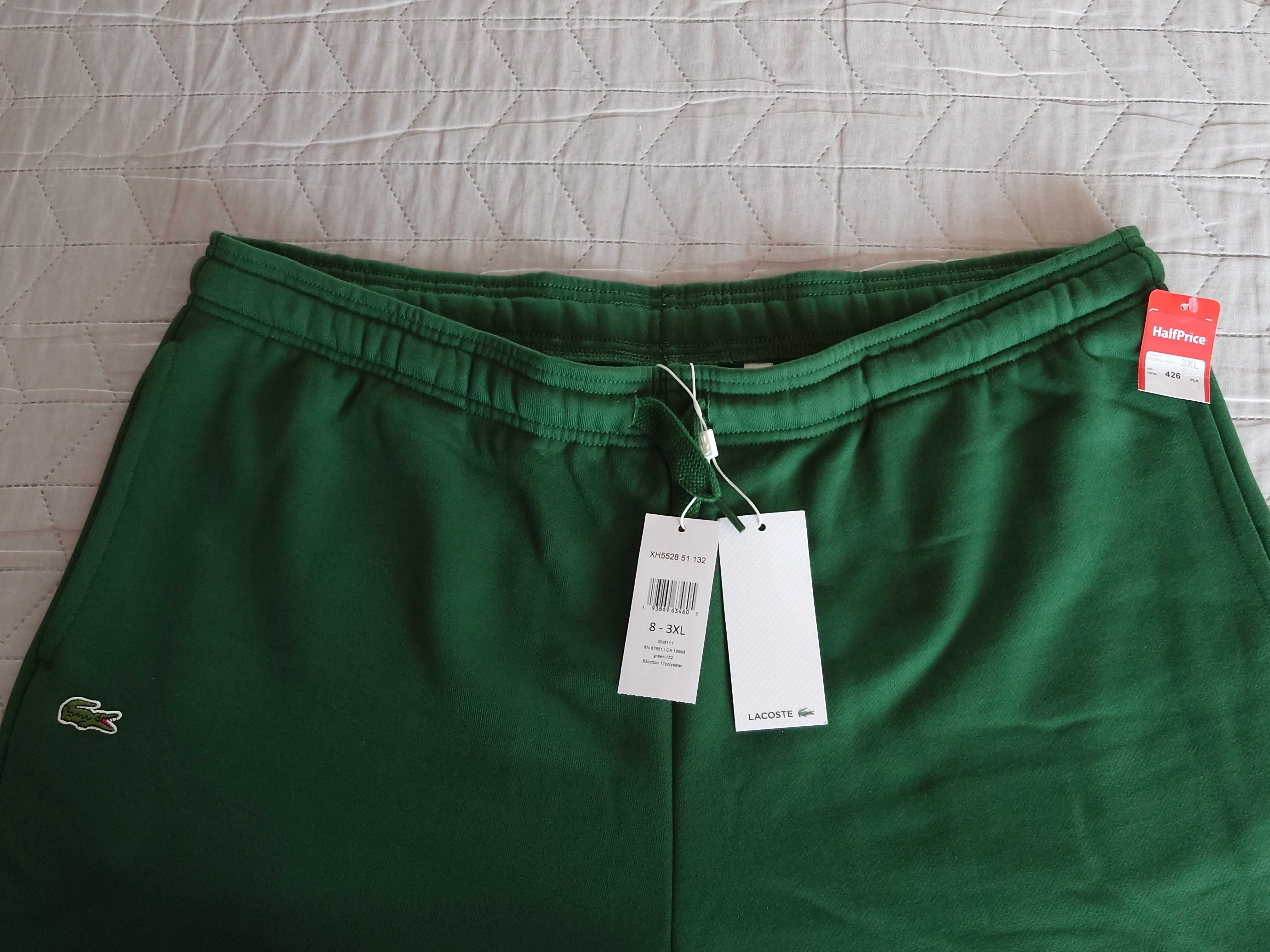 Nowe spodnie dresowe Lacoste w kolorze zielonym
