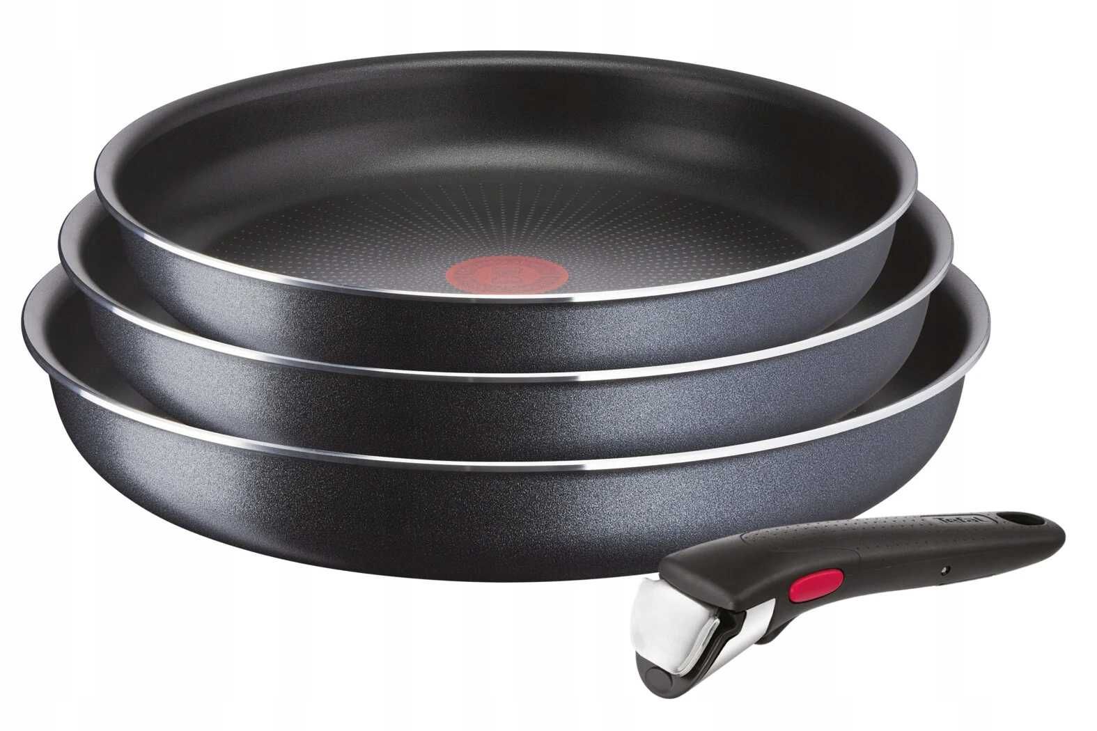 NOWY Zestaw 3 patelni + Rączka Premium | Powłoka Titanium