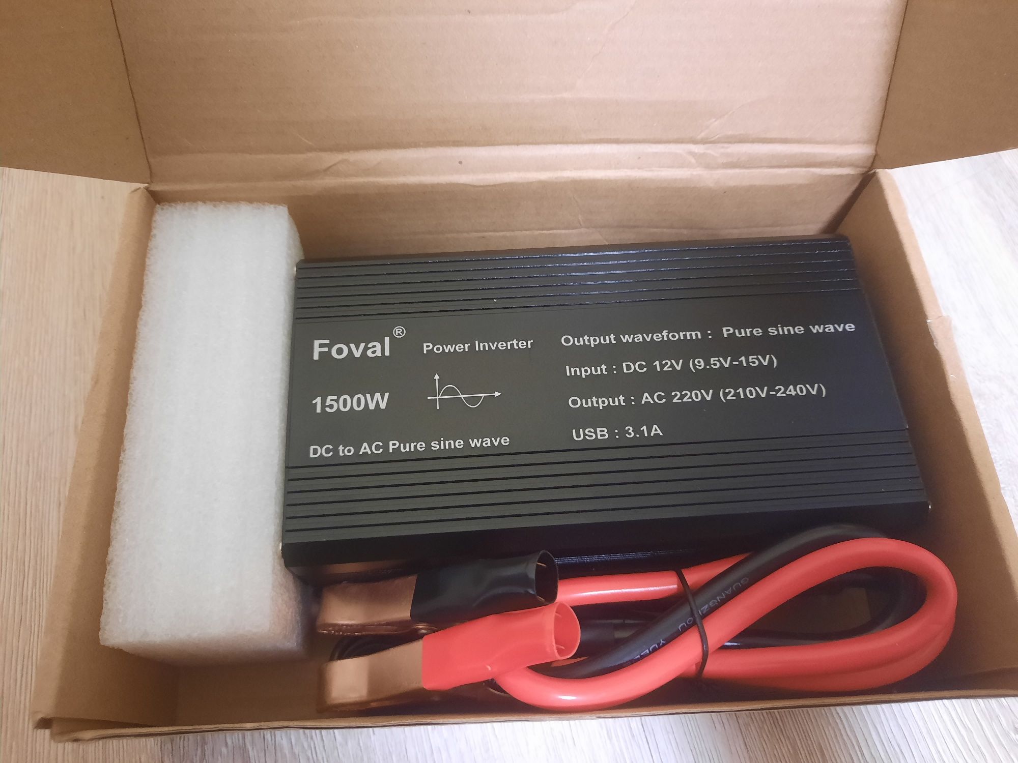 Інвертор з чистою синусоїдою foval 12 v, 220v, 1500w