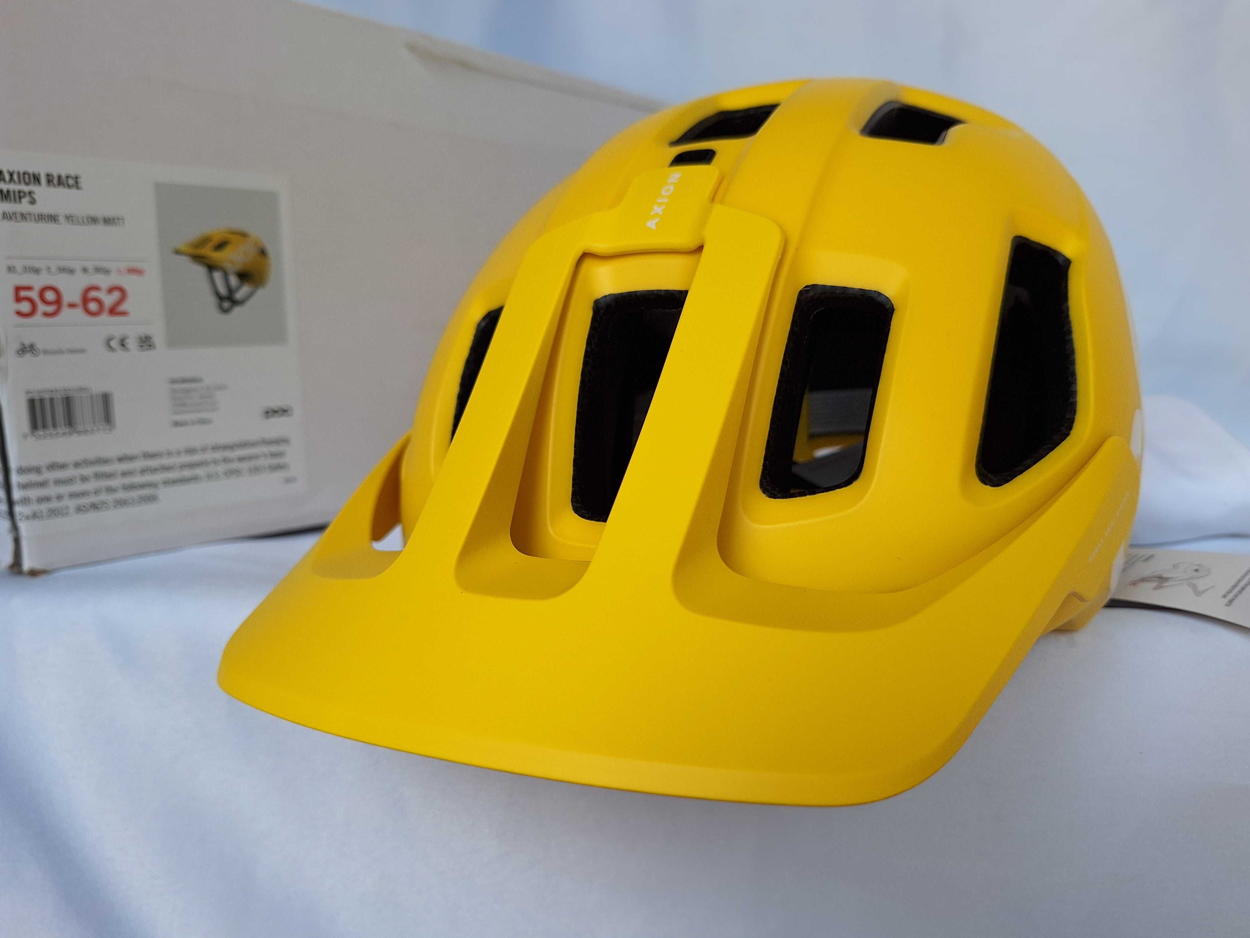 Kask rowerowy Poc Axion Race Mips Aventurine Yellow Matt L 59-62cm