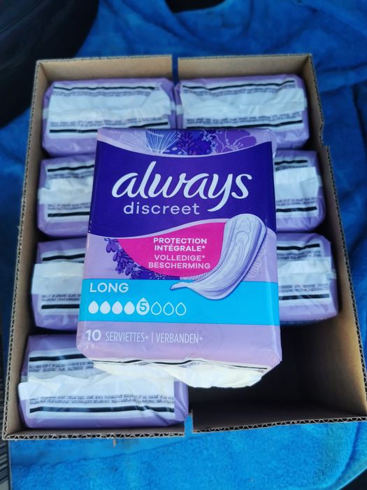 Always discreet long 5. Wkładki na nietrzymanie moczu 16x10 sztuk.