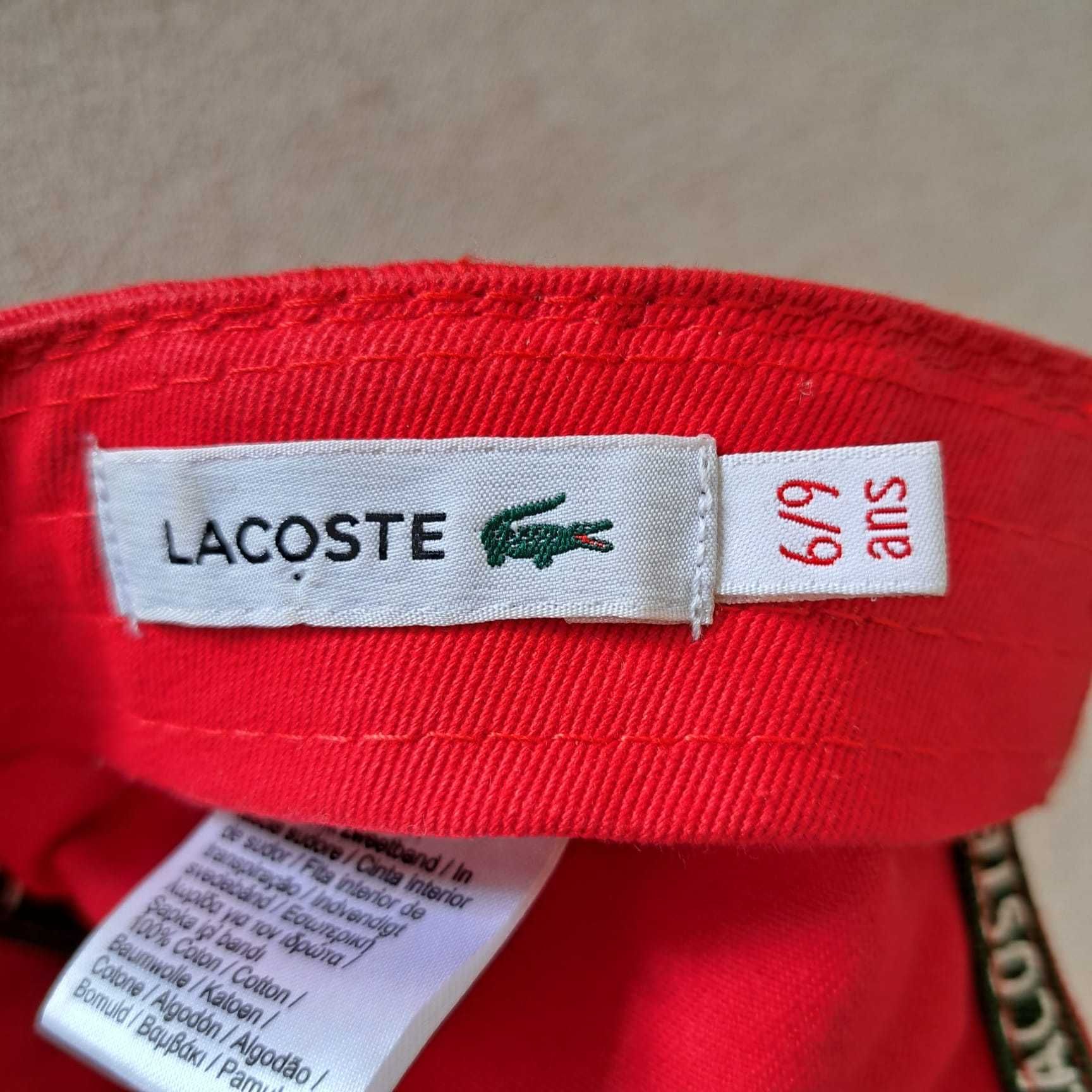 LACOSTE Boné vermelho para Criança tamanho 6/9 anos