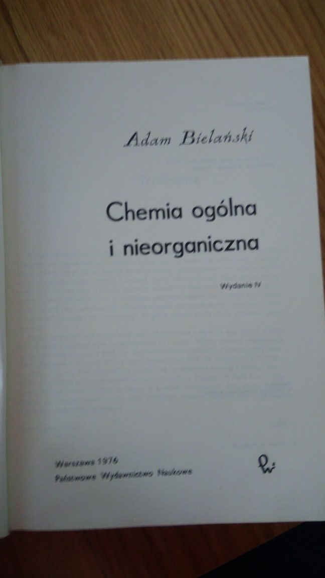 Bielański Chemia ogólna i nieorganiczna Podstawy chemii ogólnej