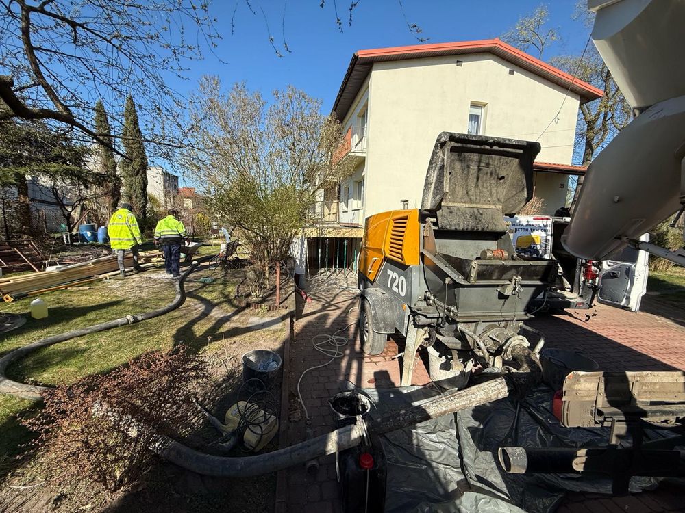 Stacjonarna pompa do betonu. Pompowanie w trudno dostepnych miejscach