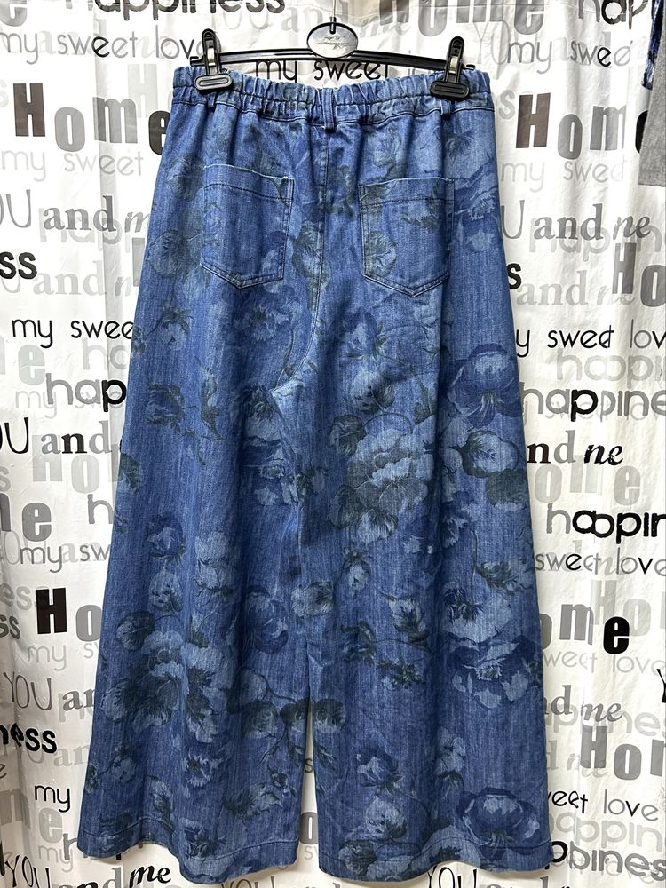 Джинсы палаццо в цветы, Италия 46- 50 ( L/XL)