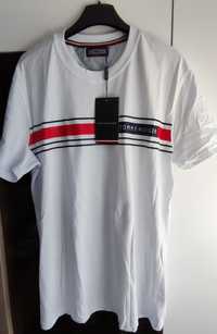 Nowy L męski biały t-shirt koszulka  Tommy Hilfiger