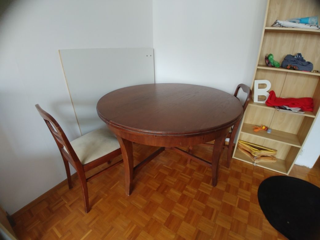 Stół, krzesła Art Deco drewniany