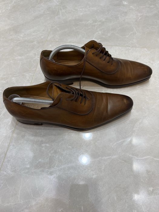 Чоловічі шкіряні туфлі Gucci, коричневі (Італія)