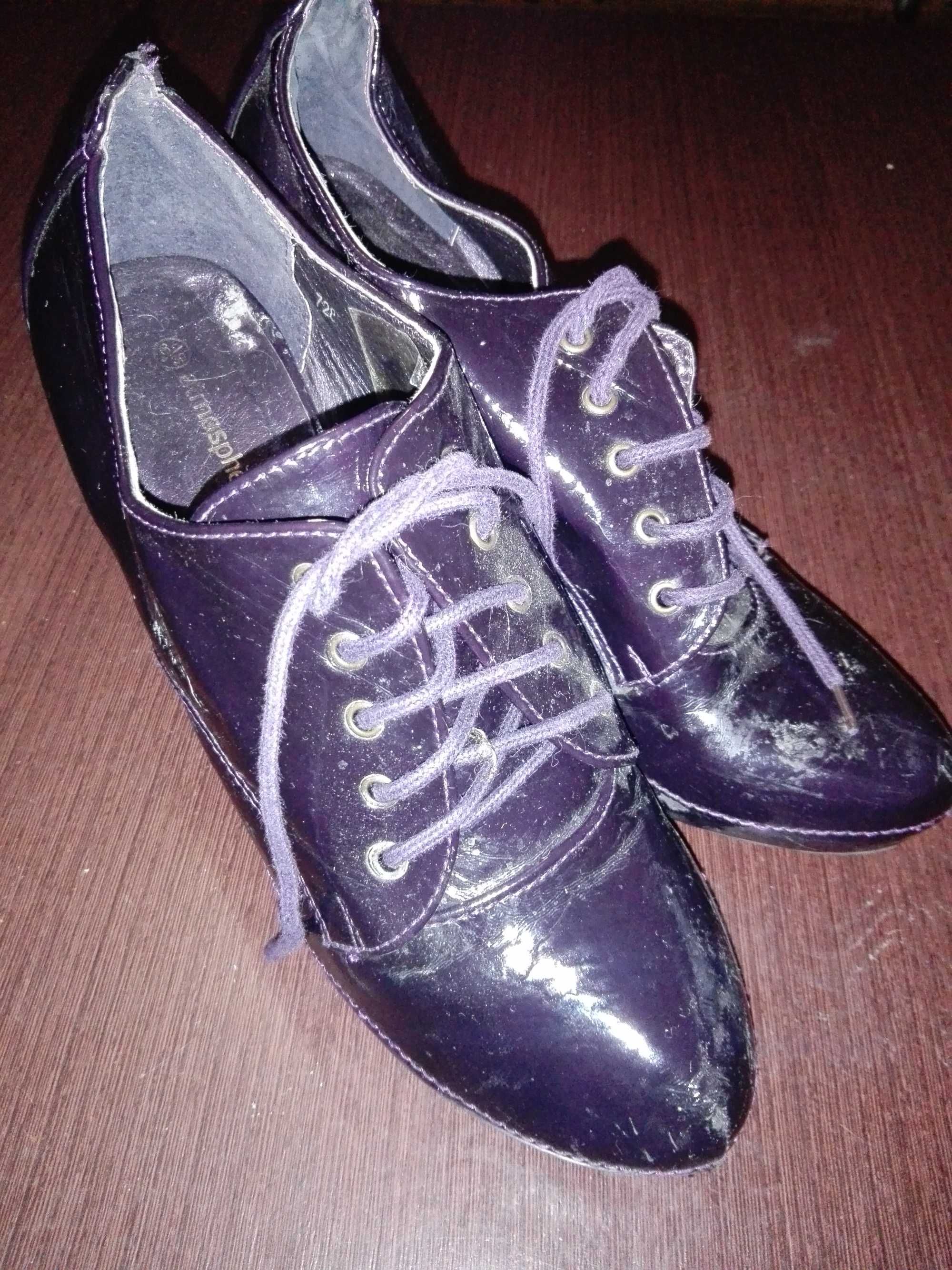 Туфли ботинки женские Atmosfere р 39, кожа, цвет темно-лиловый