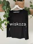 Bluzka dzianinowa czarna, prążkowana, basic, wiskoza r.M 38 comma
