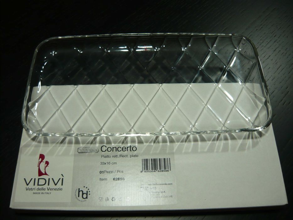 Prato retangular vidro Italiano - Novo
