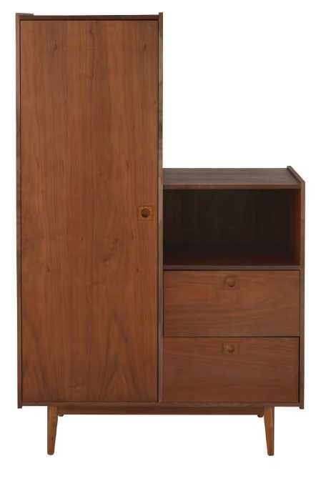 Guarda-roupa vintage com 1 porta e 2 gavetas