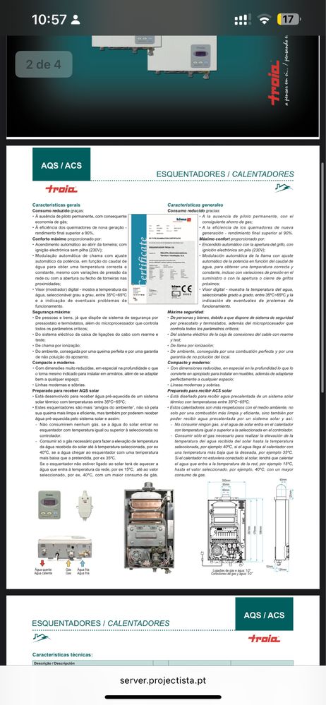 Esquentador Troia 12 litros