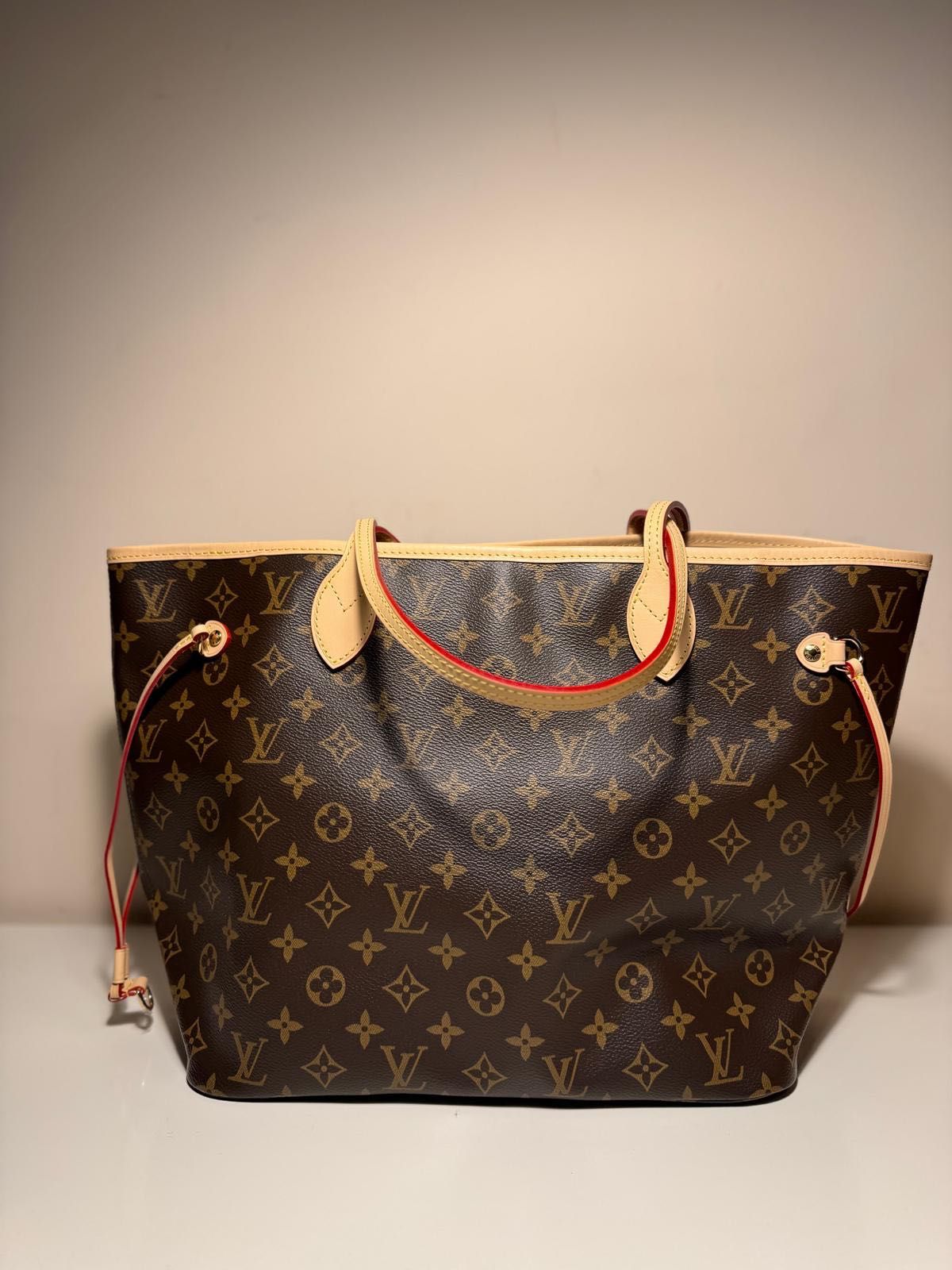 Torebka Louis Vuitton Neverfull MM klasyczny monogram skóra + płótno