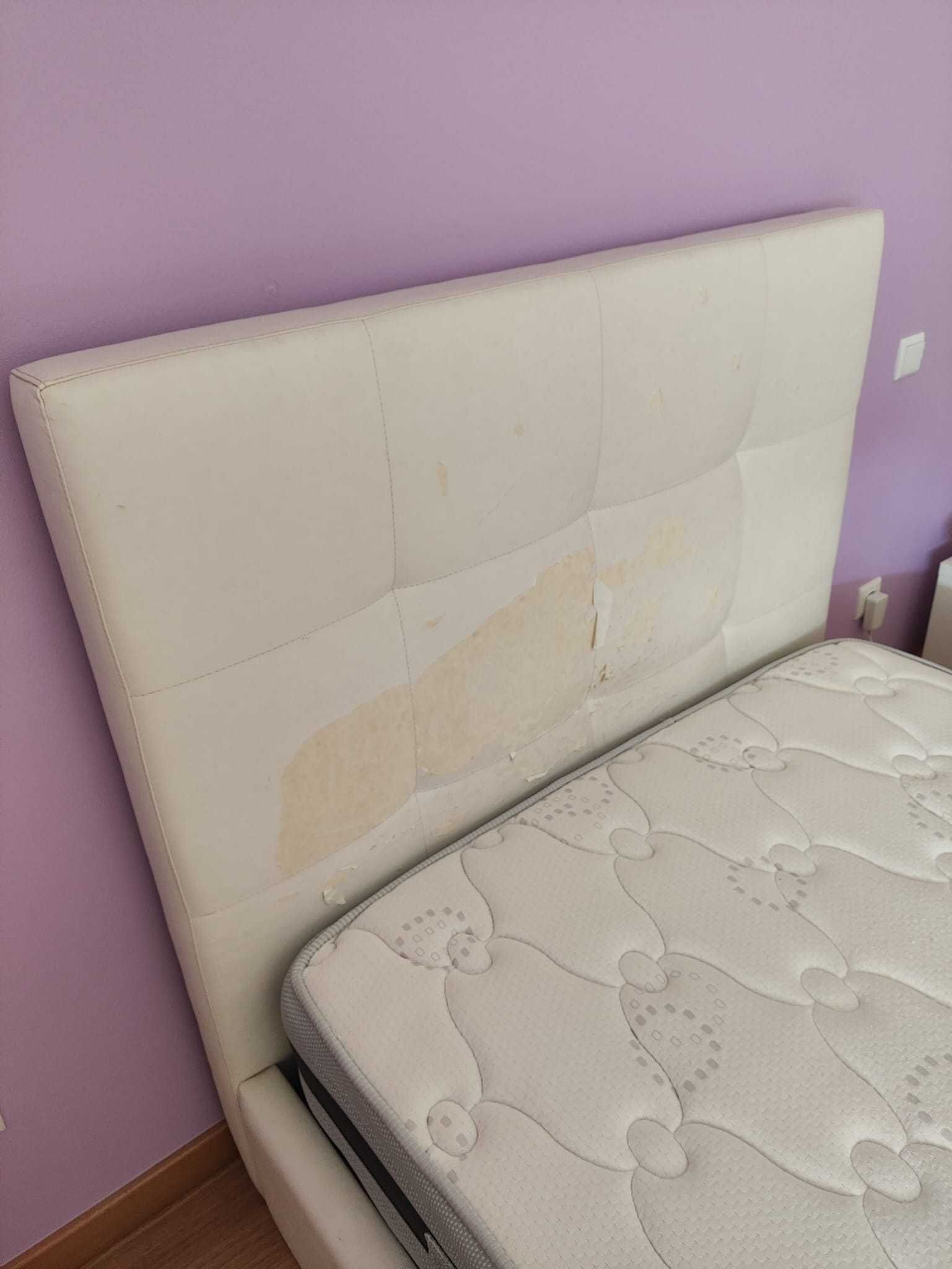 Cama Individual (pessoa e meia) com estrado, colchão e cabeceira