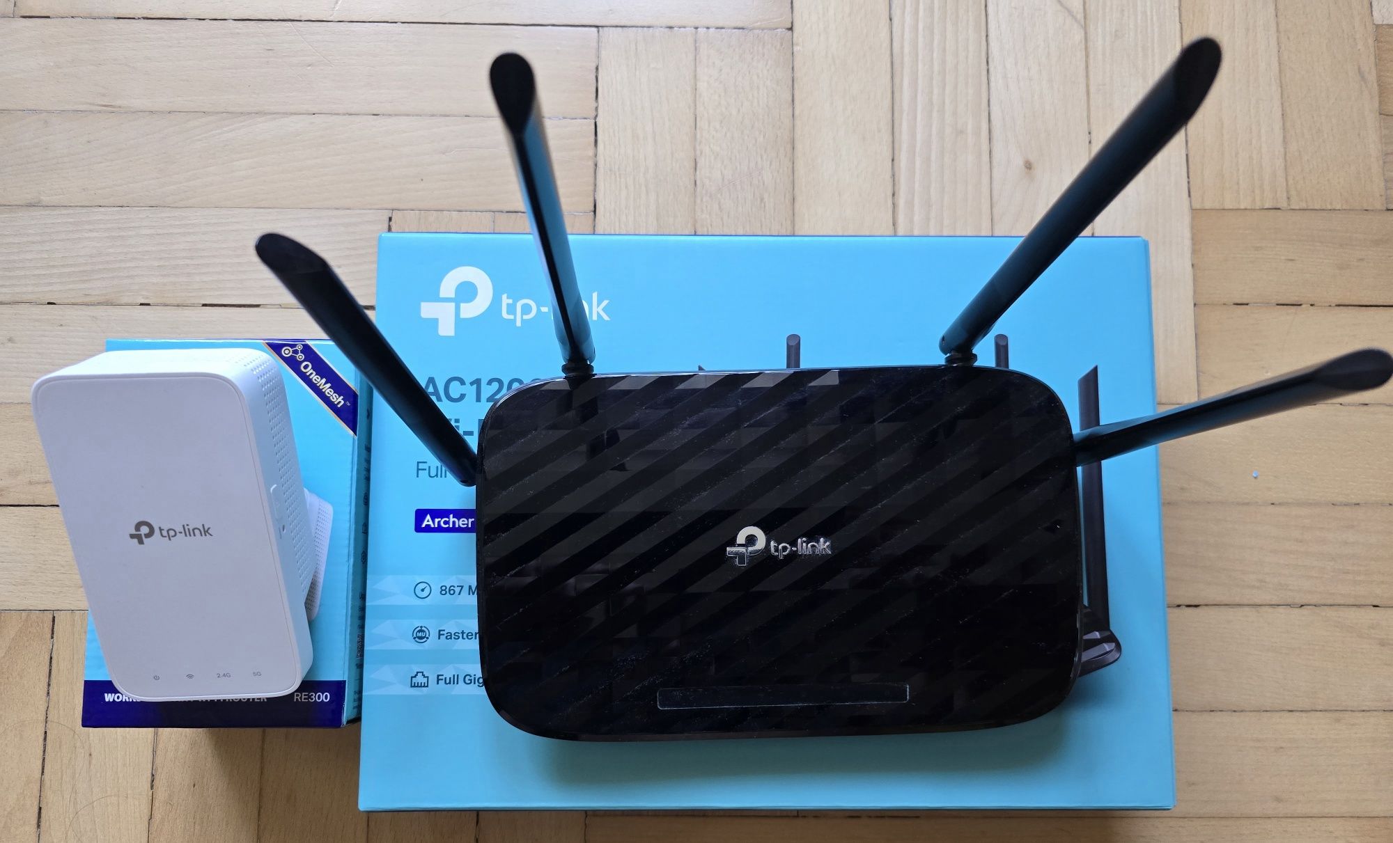 Router TP-LINK Archer C6 V2, Repeater TP-LINK RE300 AC1200 MESH
