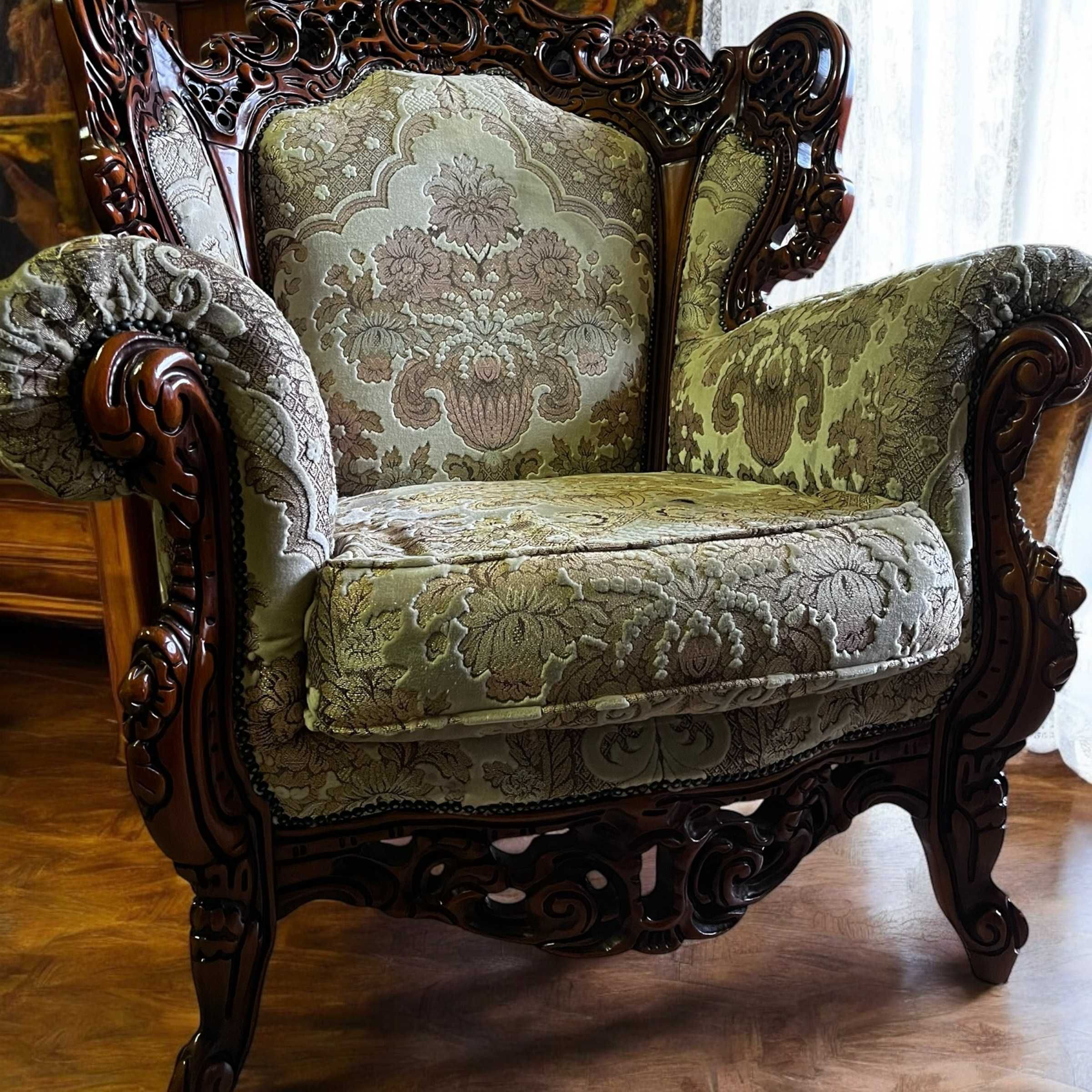 Śliczny Włoski Wypoczynek Sofa i 2 Fotele