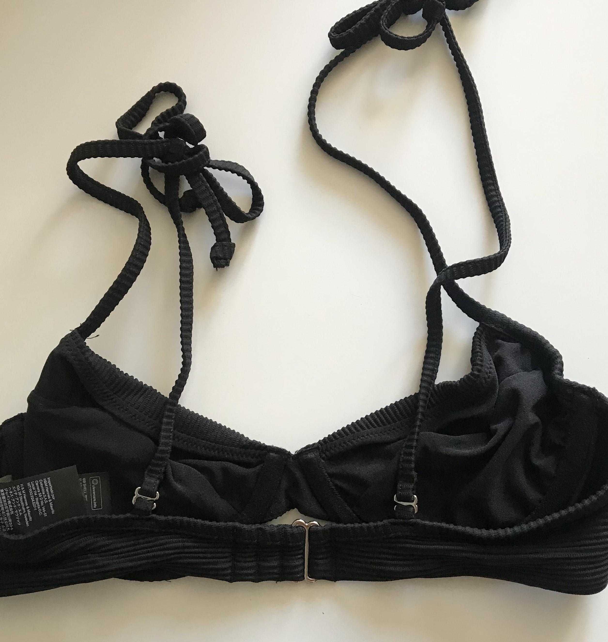 Czarny biustonosz 75B góra od bikini H&M prążkowana