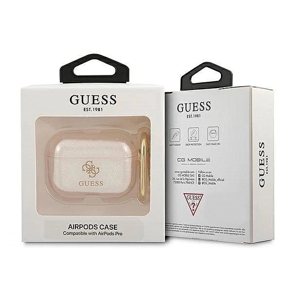 Etui Guess Glitter Collection na AirPods Pro - złote