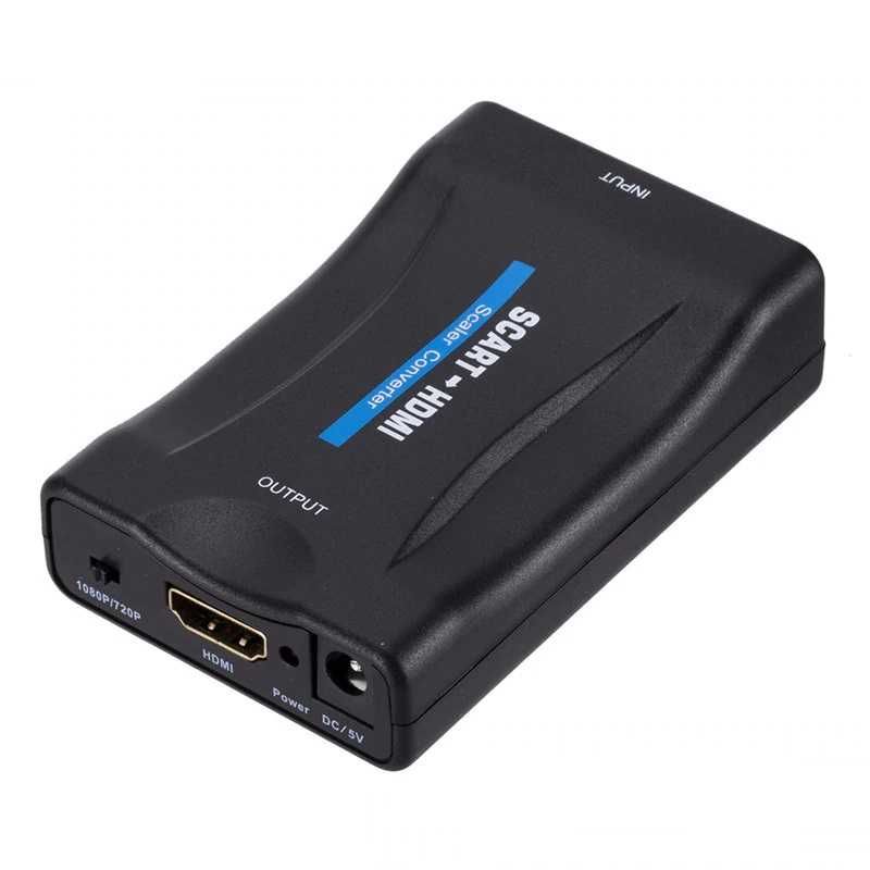 Conversor Adaptador SCART p/ HDMI ou HDMI p/ AV Video + Audio 1080P TV