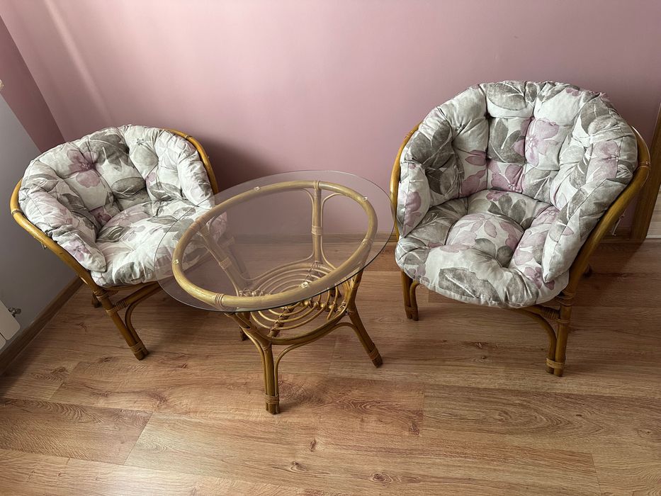 Zestaw rattanowy 3+1 na taras lub