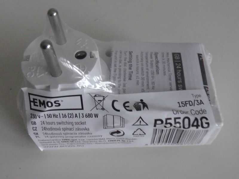 Programator Mechanicznyczasowy EMOS 15FD/3A timer dobowy