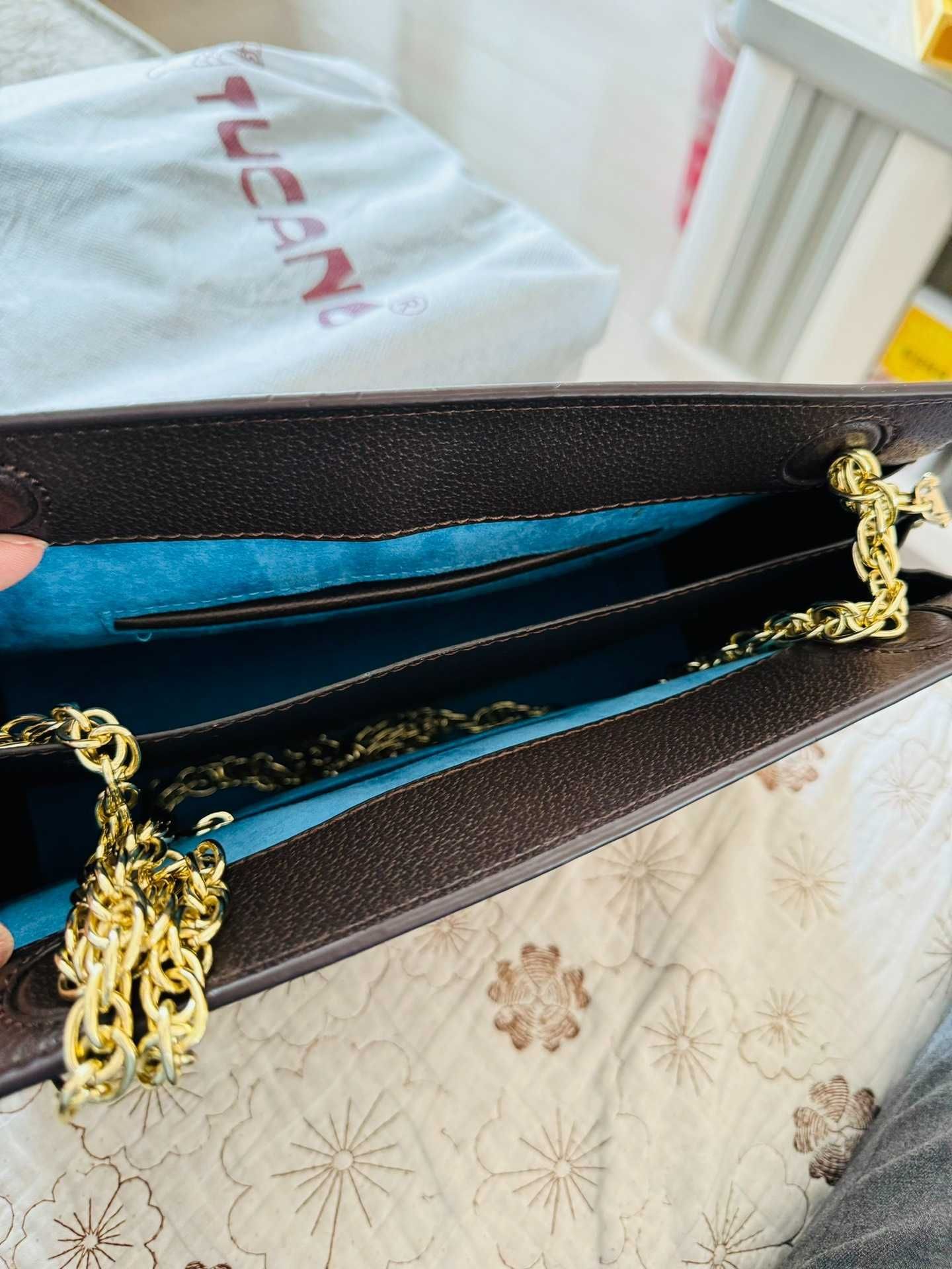 Torebka Gucci Ophidia z monogramem i łańcuszkiem
