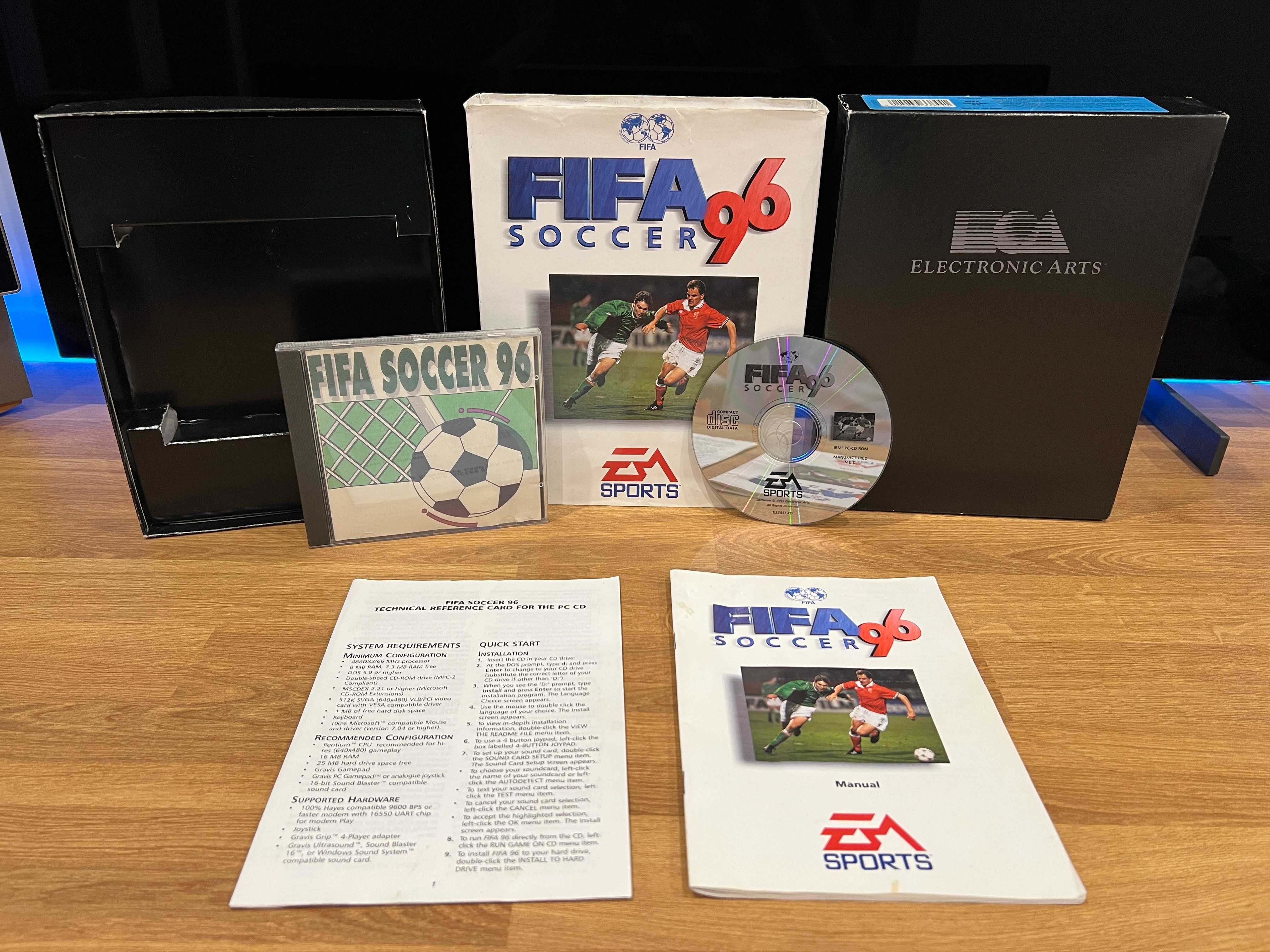 FIFA SOCCER 96 gra (PC EN 1995) BIG BOX premierowe kompletne wydanie