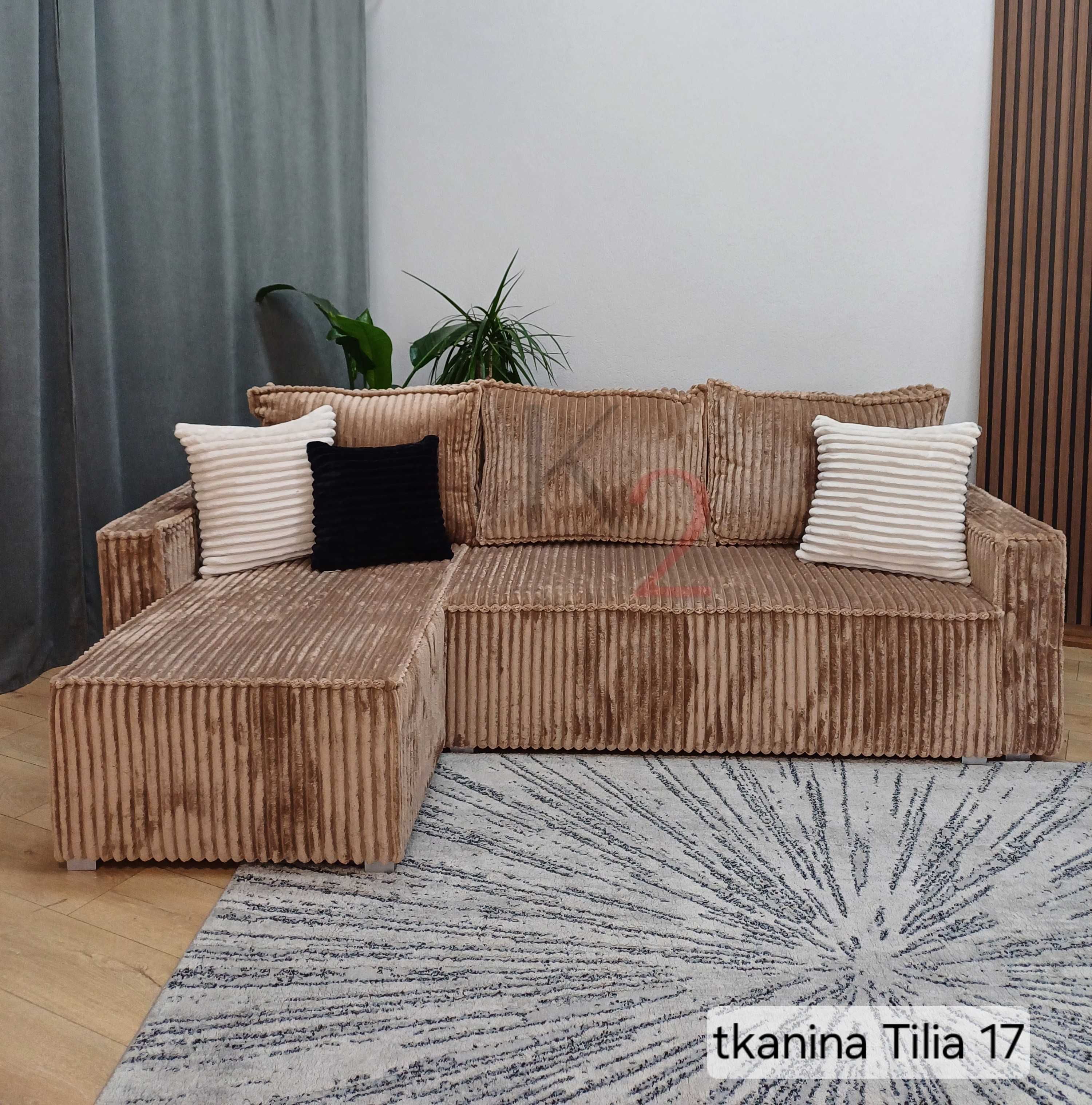 Narożnik Orlean Kanapa Sofa Rogówka z Funkcją spania Łóżko USB +GRATIS