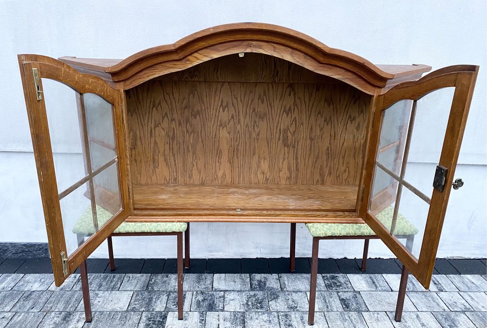 Witryna wisząca dębowa szafka