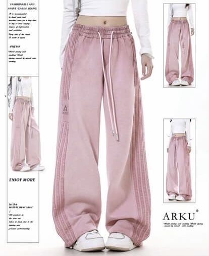 Рожеві штани під адідас няшка лолита y2k