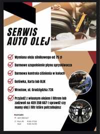 Serwis Olejowy. Auto Olej. Wymiana Oleju za 75 zł