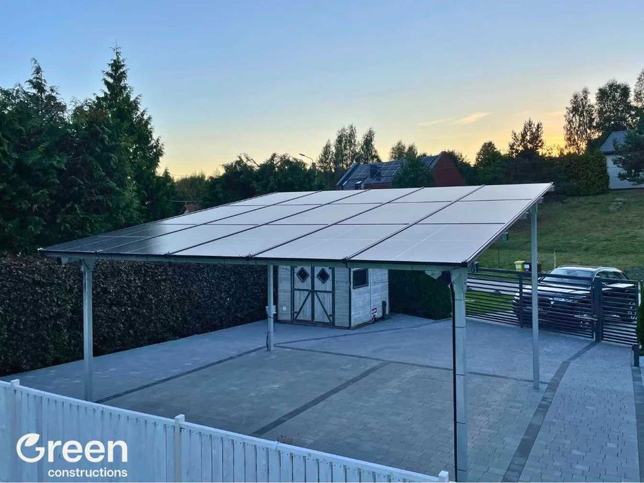 Carport dwustanowiskowy wiata garażowa fotowoltaika panele PV dotacje