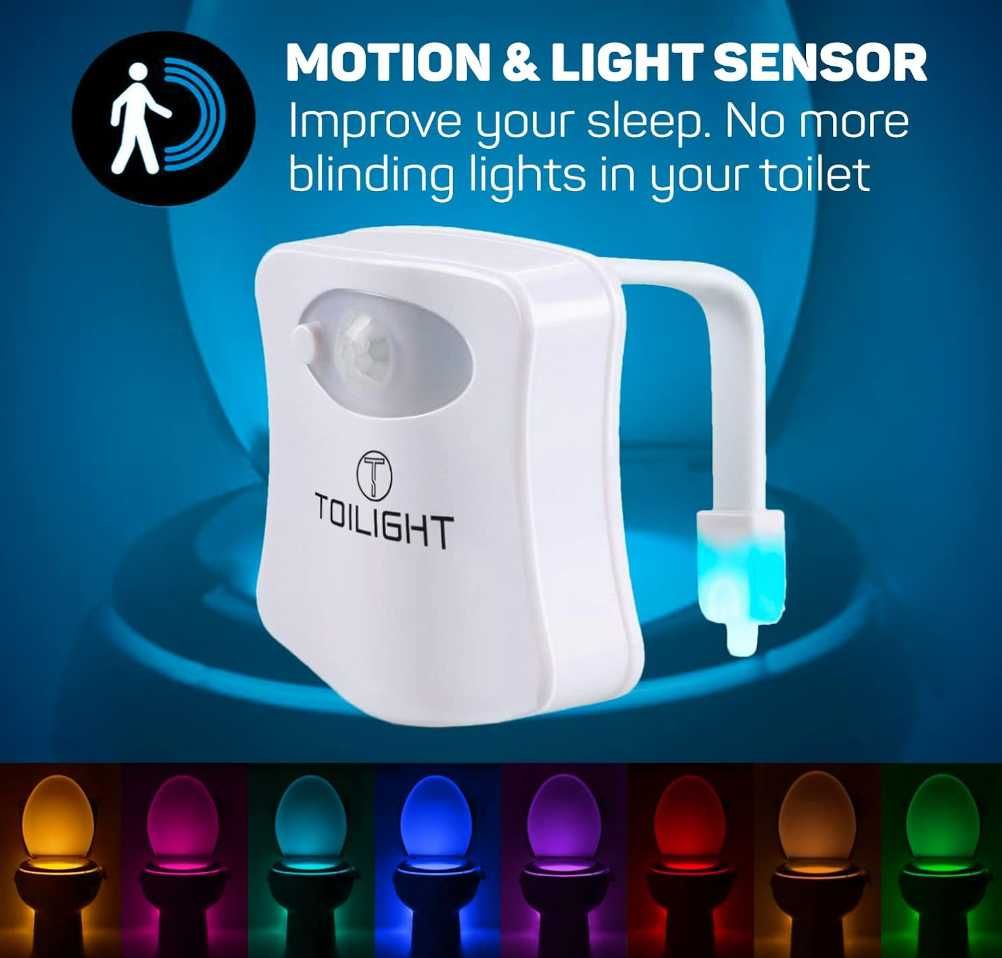 Oświetlenie toalety Lampka LED z czujnikiem Lampka Nocna 2 sztuki