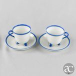 Par de chávenas em porcelana Europeia, séc. XIX