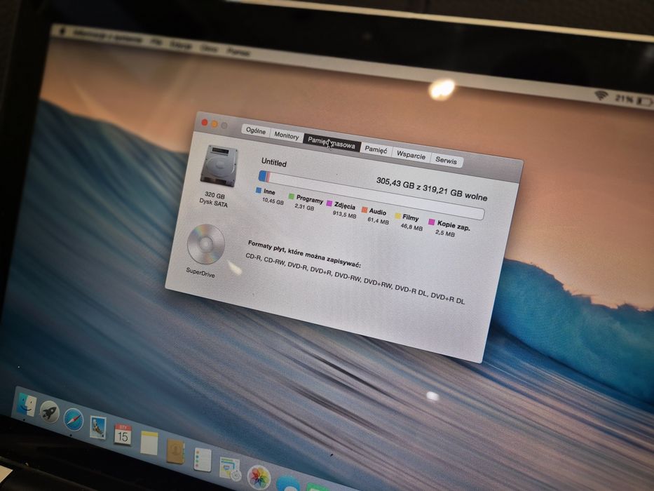 Apple macbook pro 13 z podsw. Klawiatura 2.66ghz 3gb 320gb