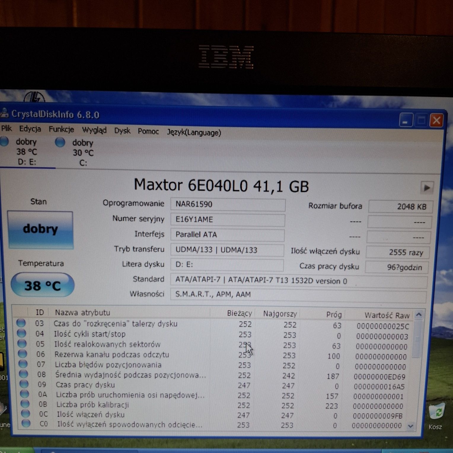 Dysk HDD Maxtor DiamondMax 8 plus 40GB 7200rpm IDE/PATA