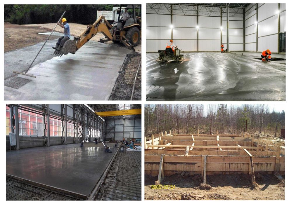 Промышленный пол, топпинг, фундамент, ангар, навес, забор