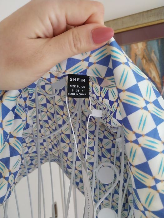 Blusa de trespasse | multicor | manga comprida | Shein | Tamanho S