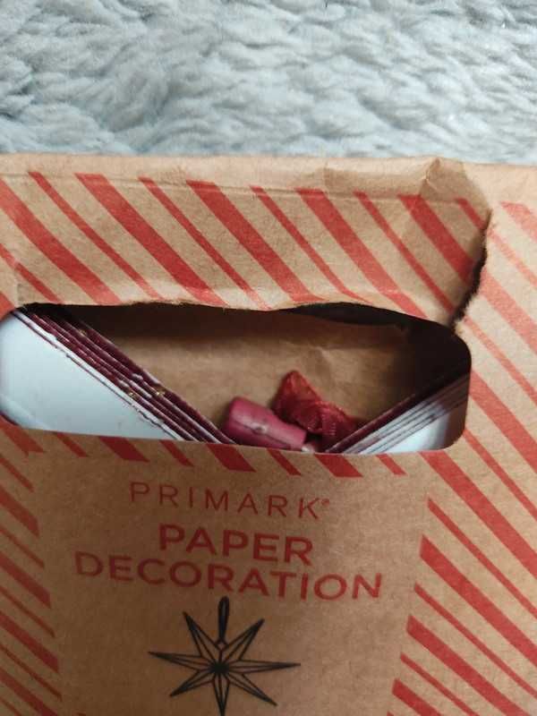 Nowa welurowa gwiazda betlejemska ozdoba świąteczna zawieszka Primark