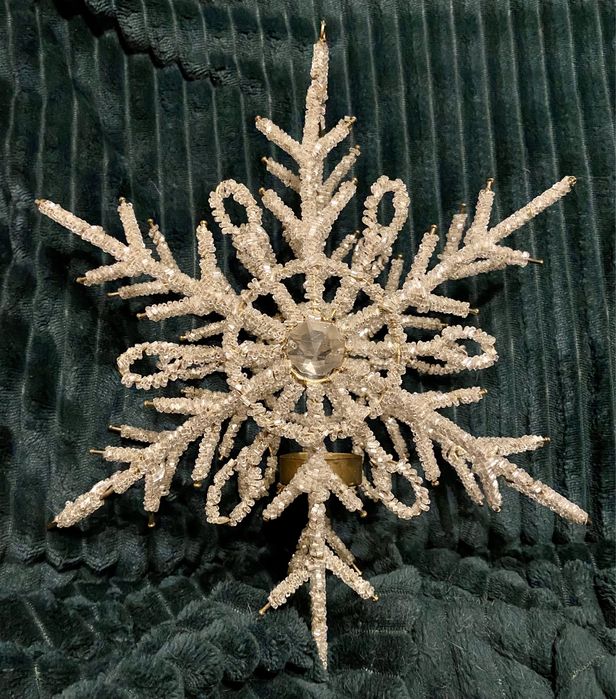 Świecznik śnieżynka gwiazda gwiazdka duża xxl kryształki