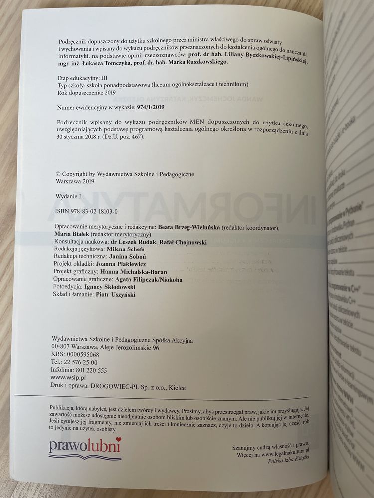 informatyka 1 podręcznik