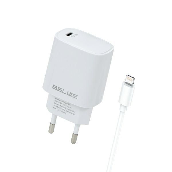 Beline Ład. Siec. 1X Usb-C 20W + Kabellightning Biała /White Pd3.0