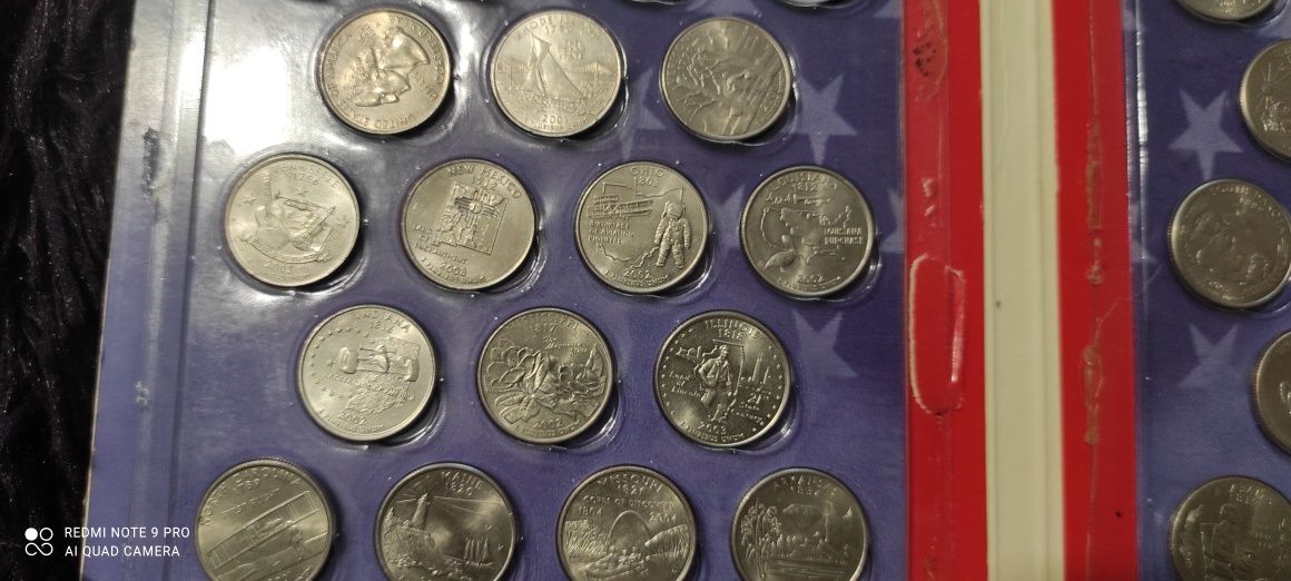 50 States Quarters коллекция монет в альбоме, идеальное состояние.