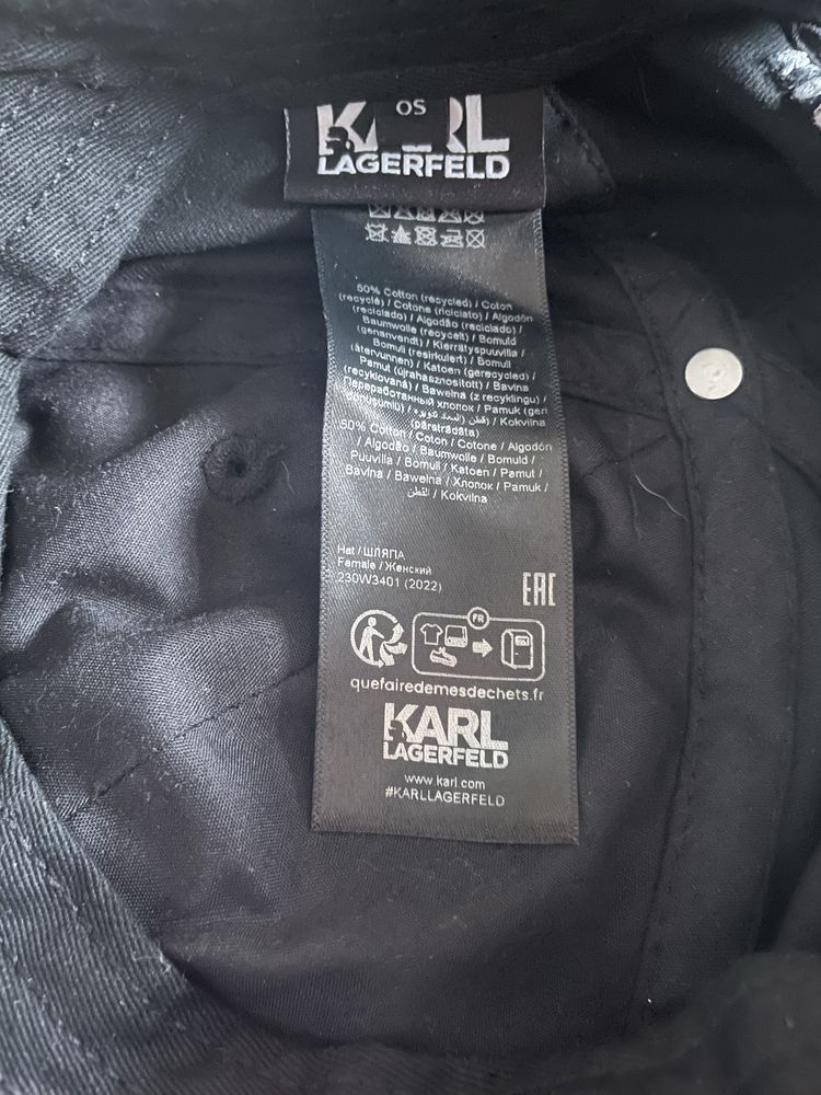 Czapeczka z daszkiem czarna Karl Lagrrfeld